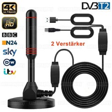 Digital TV DVB-T2 Antenne mit Verstärker HD 4K 1080P TV Zimmerantenne VHF/UHF