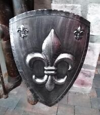 WANDDEKO SCHILD FLEUR de LIS MITTELALTER STIL METALL RITTERRÜSTUNG RITTER NEU