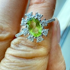 925 Sterling Silber Ring grün