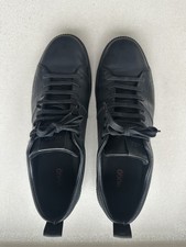 Boss Hugo Boss Herren Sneakers schwarz Leder Gr. 45 gebraucht 