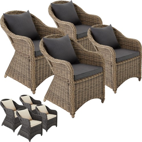 Gartenstuhl polyrattan 4er set - gartenstuhl,