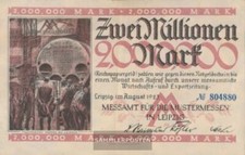 Banknoten Leipzig 1923 Inflationsgeld Stadt Leipzig gebraucht (III) 2 Mio. Mark