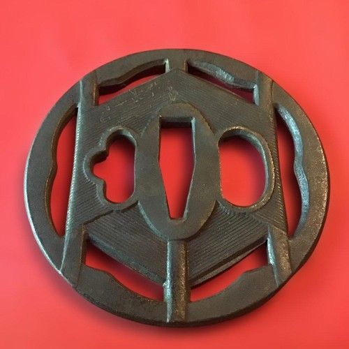 Eisen tsuba seidengewebe - tsuba,