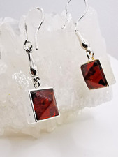 Elegant Amber Earrings Silver