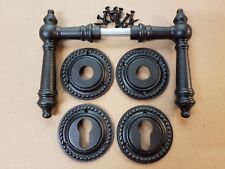 Landhaus Türdrücker PZ Rosetten Türgriffe Drückergarnitur Antik Eisen R19E-PZ