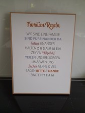 Bild / Wandbild / Rahmen "Familien Regeln"