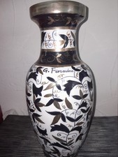 Signierte Jugenstilvase Italien G. Fieravino, Porzellan, 36 cm, (1900-1920)