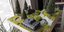Diorama WW2 1:87 H0 Tiger vs T34