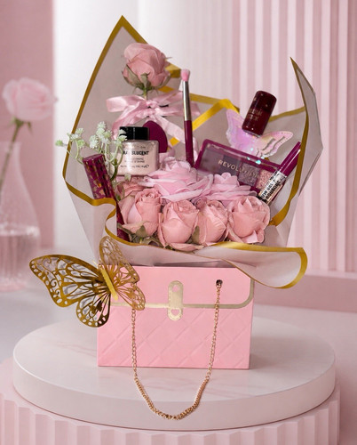 Rosa gold geschenkbox - rosa/gold,