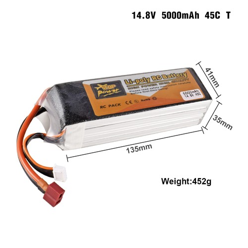 Zop power 5000mah 45c - 14.8v,