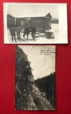 2 x Privat Foto AK Russland 1913/14 Typen vor Holzhaus    ( 94045