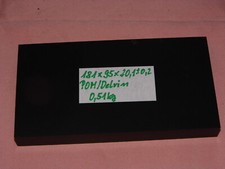 POM / DELRIN-Platte 181 x 95 x 20,1 mm - Schwarz - 0,51 kg