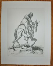 A. Paul Weber Der Ritt. OriginalLithographie Nachlasssignatur