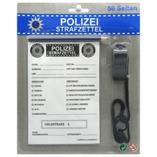 POLIZEI SET KINDER Karneval Fasching Polizist Spielzeug Strafzettel Pfeife Stift