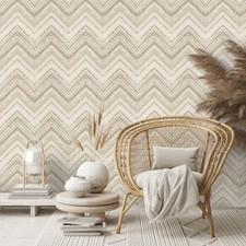 Creme Gold Geometrische Tapete