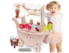 Holz Lernspielzeug Eisdiele Set – Eiscreme Spielset für Kinder ab 3 Jahren