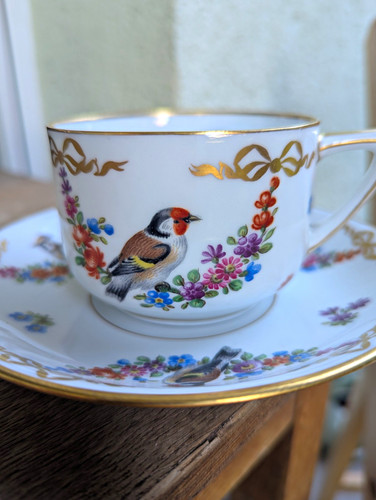 Tasse untertasse handbemaltes - tasse,
