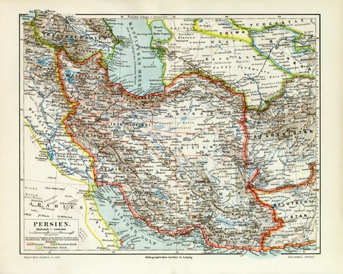 Persien historische landkarte - persien,