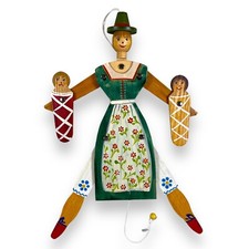 Vintage Hampelmann: Seltene Fatschenkinder, traurig/glücklich, Tolle Blümchen!