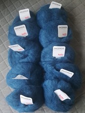 Wolle Konvolut Katia, 10 Kn. neu, INGENUA Mohair Petrol 49 Stricken 
