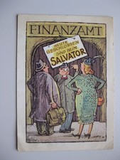 München Bier Brauerei Paulaner Salvator Ausschank Reklame AK Humor Finanzamt