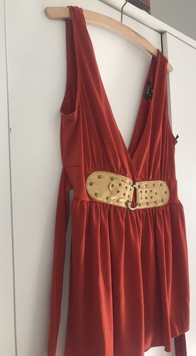 Damen bluse top - gold, rot