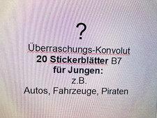 Aufkleber Sticker 20 Blätter: Überraschung für Jungen: Autos, Fahrzeuge, Piraten