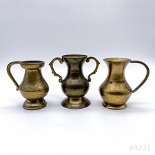 Set of 3 Vintage Brass Jug