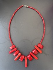 Bambuskoralle Halskette geschliffen rot 