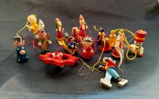 Holzfiguren, Weihnachtsbaumanhänger, Christbaum, 14 Stück 1