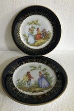 Kobalt Teller Watteau Malerei