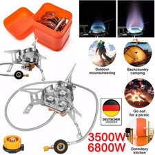 6800W/3500W Gas Campingkocher Winddicht Camping Gaskocher Piezozündung Outdoor