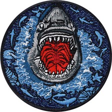 Aufnäher: "Der weiße Hai" Haifisch Save the Sharks Patch zum Aufbügeln 70x70mm