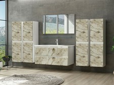 Badmöbel Set Weiß / Beige