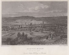 Göttingen Gesamtansicht Original Stahlstich Hablitschek 1840