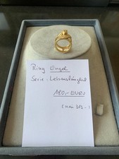 Drachenfels Ring Engel Silber Vergoldet