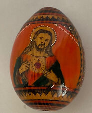 Osterei Heiligenbild Holzei XL Ostern Nest 295/22