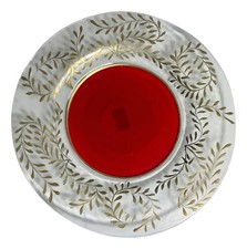 3-er Set Rund Dekorteller Platzteller Glas Gold/Rot Blau Massiv Weihnachtsteller