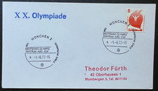 Karte, Mi. 694 A,  XX. Olympiade, "Deutsches Olympiazentrum ARD", SSt. Kiel 1972