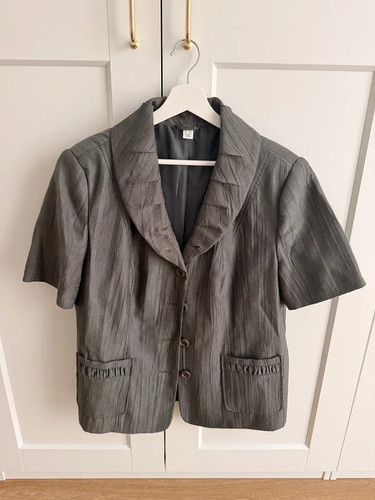 Damen kurzarm blazer grau - damen,