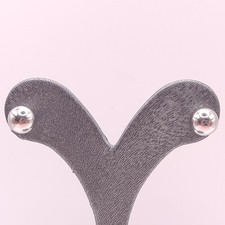 ⭐ Fossil Steel Ohrring Creolen Kreolen Stecker Ohr Clips Klip Perle Silber 201 ⭐