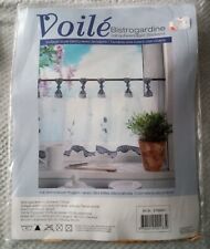 Scheibengardinen Gelb 160x45 Voile Bistrogardine mit Schlaufen und deko-Kugeln