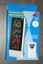 MEBUS Funk Wetterstation Wetterprognose Temperatur Uhr Kalender Alarm LCD NEU