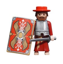 Playmobil Figur Ritter Mittelalter Lord Hut Rüstung Rot Römer