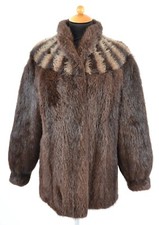 NUTRIA PELZJACKE BRAUN PELZ