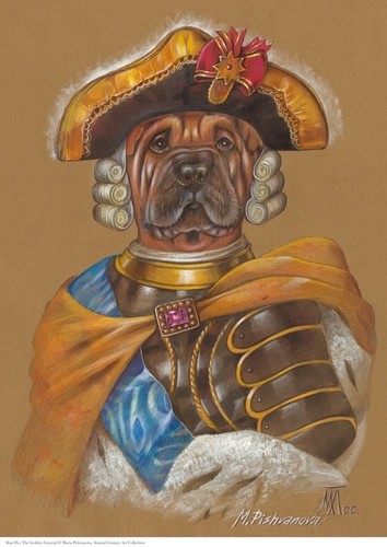 Shar pei kunstdruck poster - a3,
