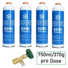 Kältemittel R290 - 370G / 750ml Propan Einwegdose optional Eckventil