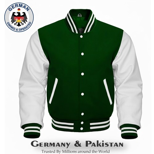 Varsity letterman green wool - letterman,