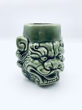 Tasse Krug Vintage Keramik Wächterlöwe Fu-Hund Tempelhund Grün Kunsthandwerk