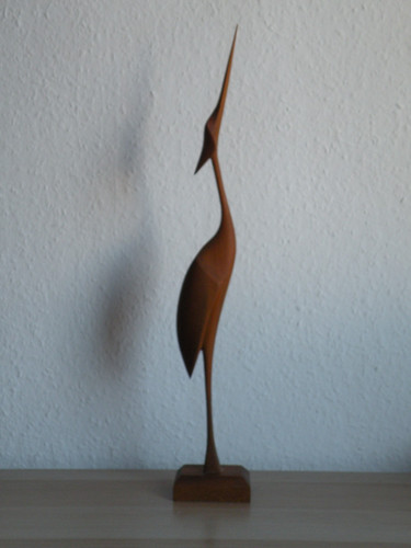 Holz teak kranich - kranich, reiher